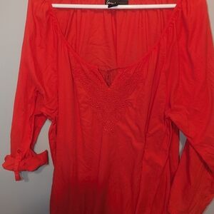 Lane Bryant Vibrant Red Blouse